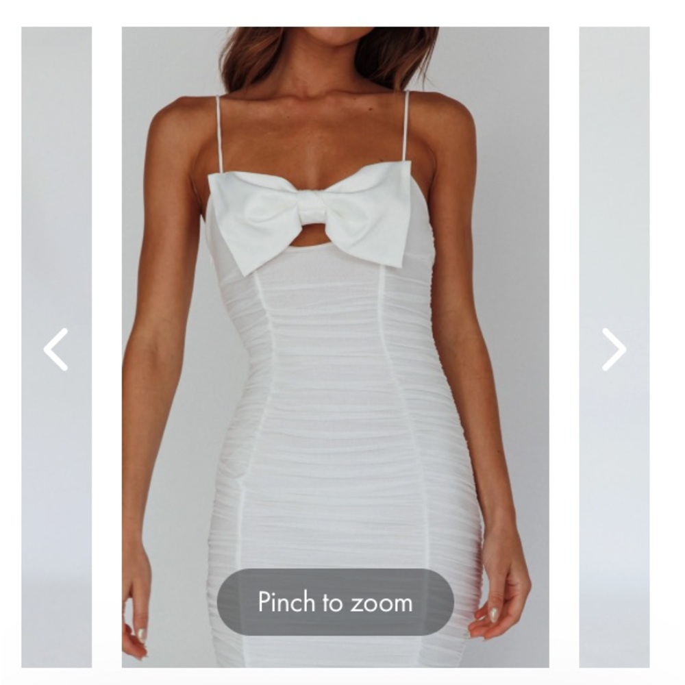 Selfie Leslie White Bow Midi Dress